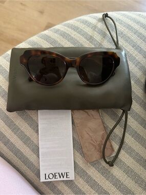 Loewe Glossy Tortoiseshell Sunglasses with Brown Accents